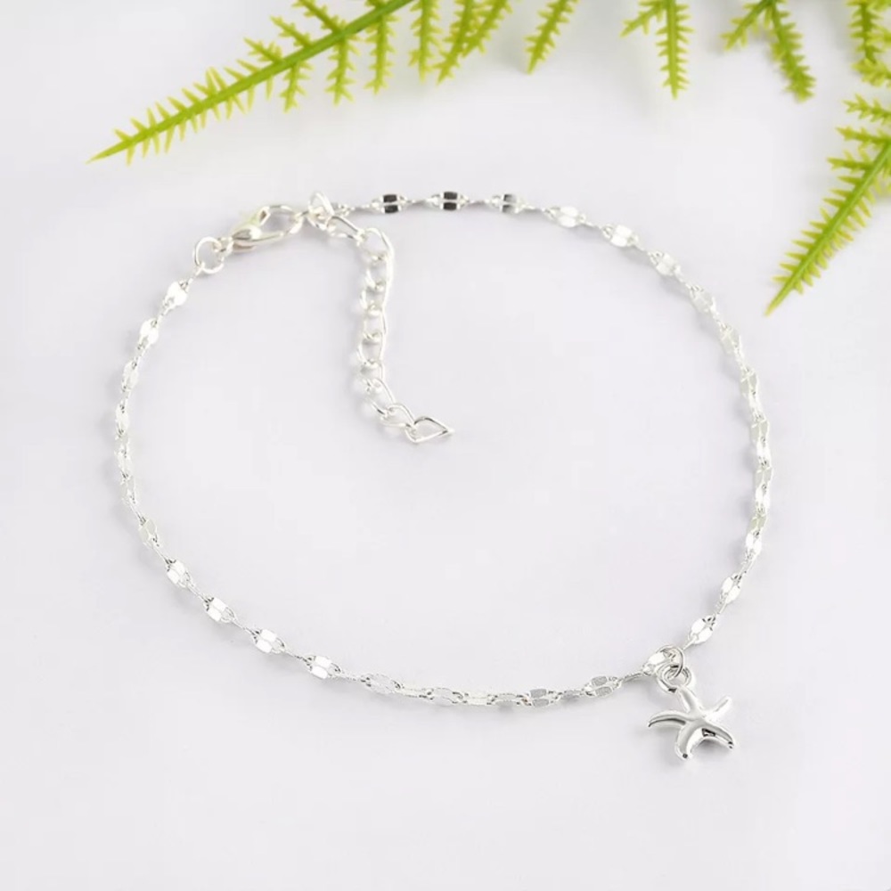 Silver Starfish Anklet - Picture 3 of 3